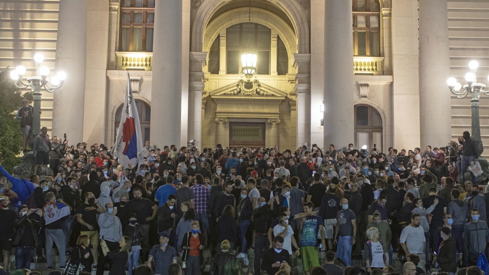 What were the protests in Serbia if truth be told about?