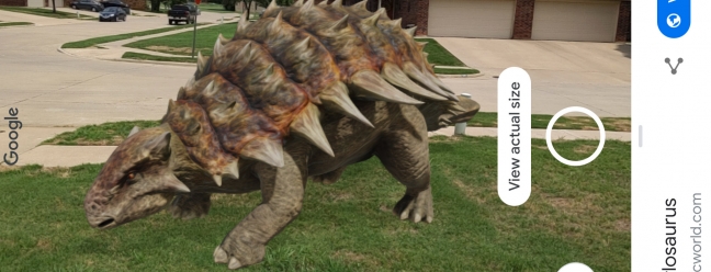 Google’s Augmented Actuality Dinosaurs Arrive Alive in Your Cell phone’s Digicam