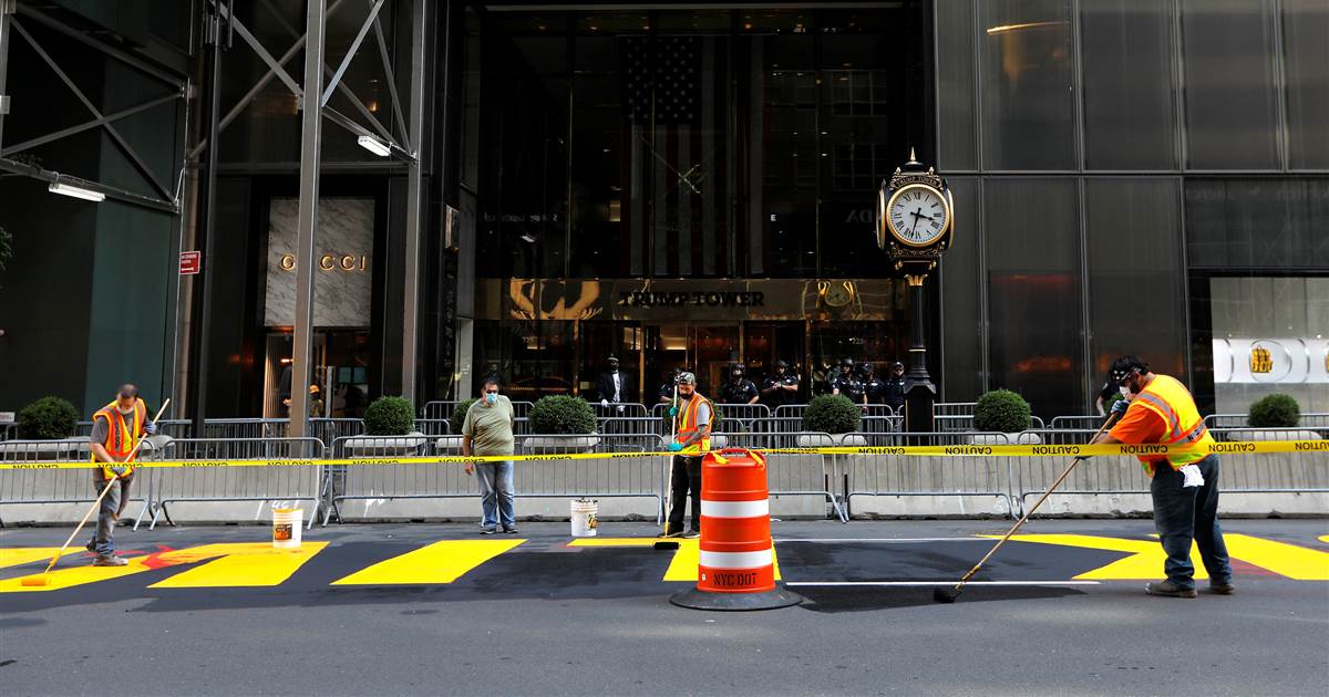 Dusky Lives Topic mural open air Trump Tower defaced; mayor says ‘nice are attempting’