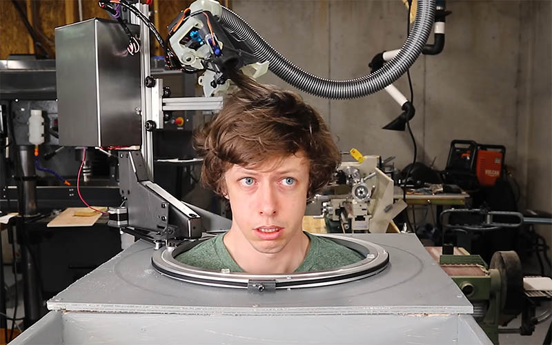 This guy made a robotic to reduce his maintain hair with scissors