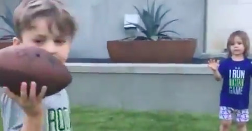Tony Romo’s kids studying to play football is the video we would like