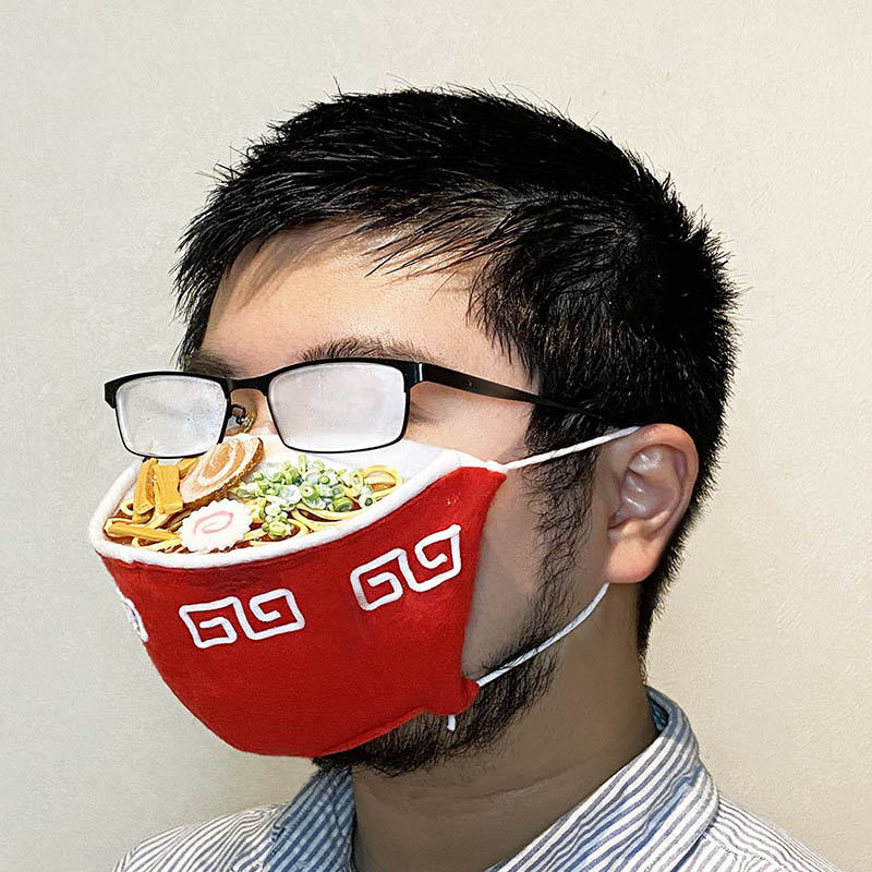 Artist designs ramen facemask to envision your steamed up glasses