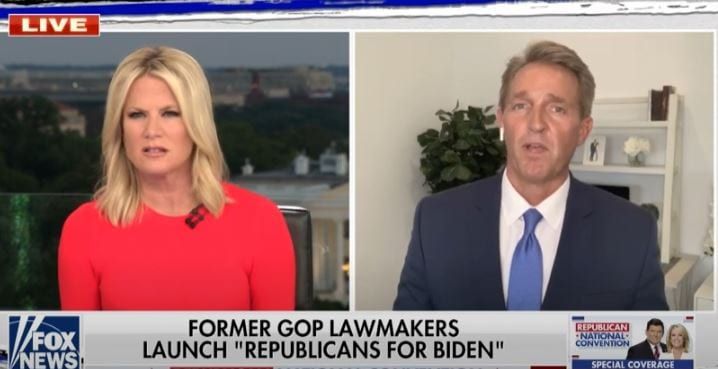 ‘Correct bought his a** handed to him’: Martha MacCallum corners used GOP Sen. Jeff Flake about WHY he endorsed Biden, squirming ensues