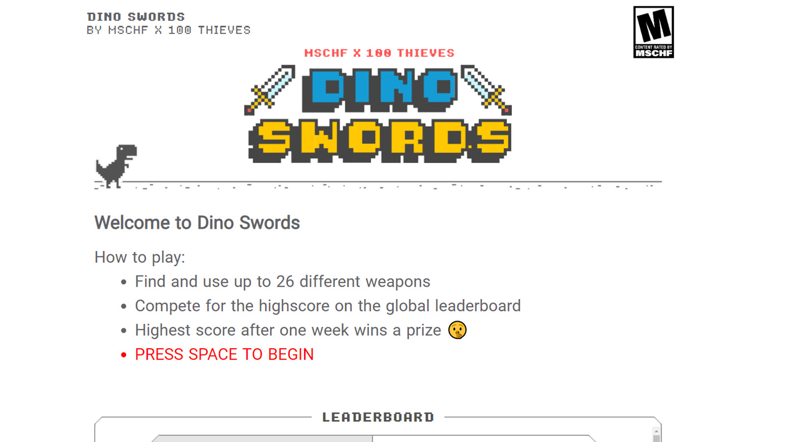 MSCHF Remade Google’s ‘Dino Game’ With Awesome Weapons and a Prize