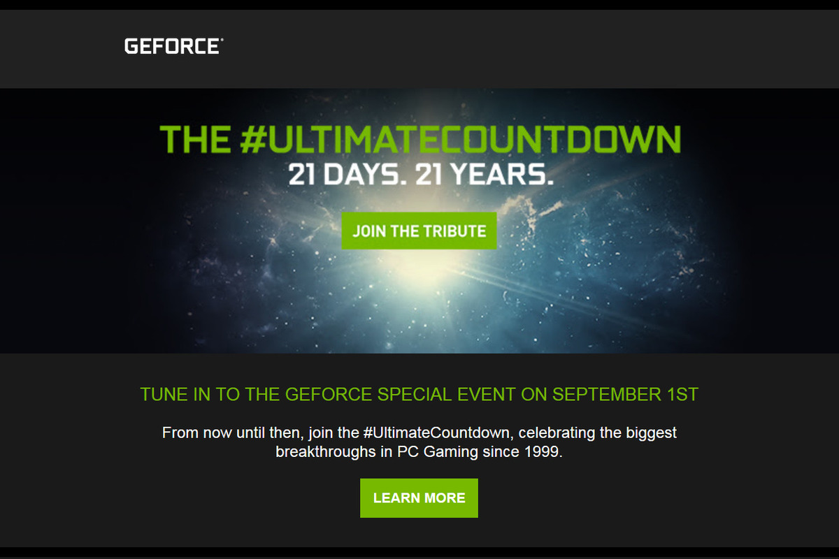 Behold Nvidia’s GeForce Particular Event with us on September 1!