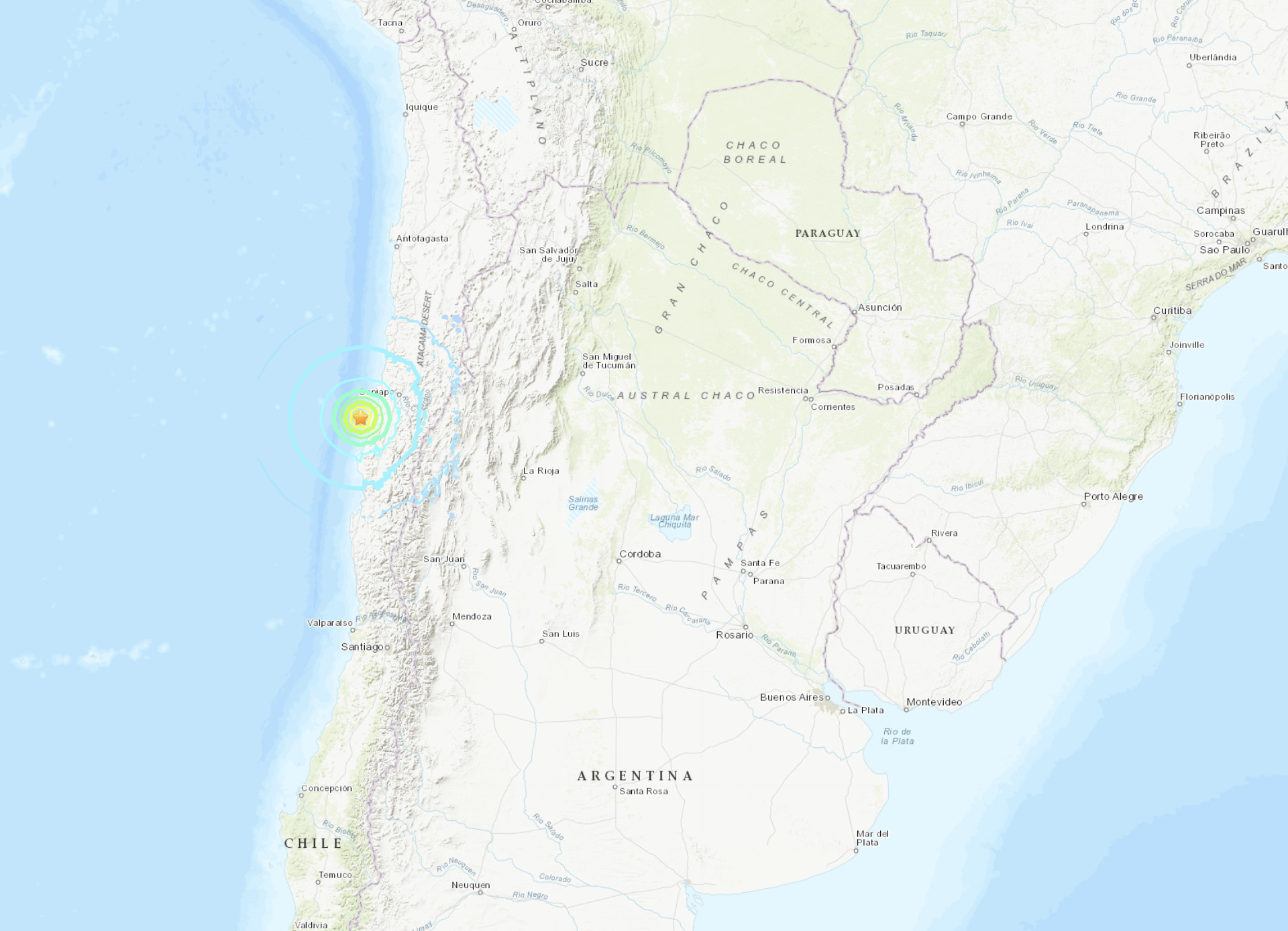 Sismo de magnitud 6,5 sacude norte de Chile
