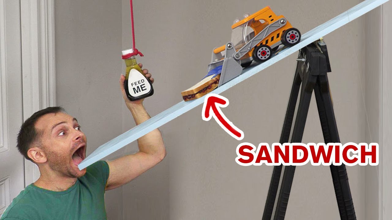 Man makes Rube Goldberg machine to make a sandwich and vote on the same time