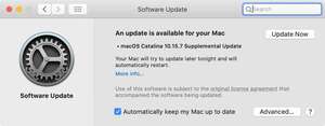 Apple disorders macOS Catalina 10.15.7 Supplemental Exchange