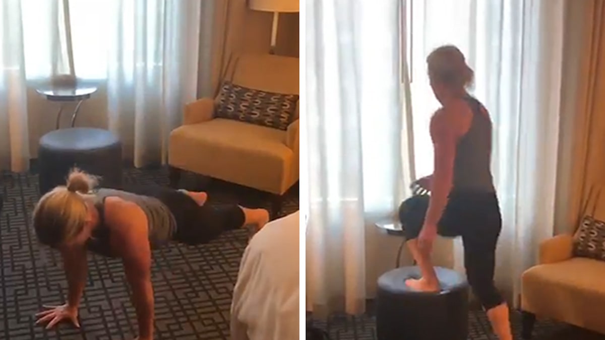 Congresswoman Marjorie Taylor Greene Does CrossFit in Lodge Room