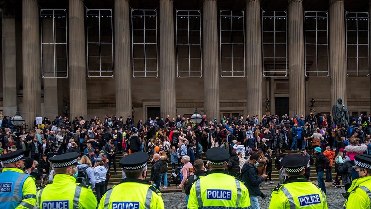 Liverpool Demonstration Protesting Lockdown in England