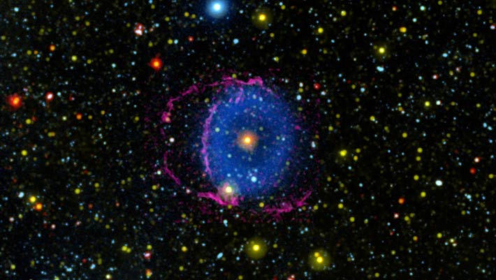 Stellar Merger Produced Blue Ring Nebula Quite so much of Thousand Years Within the past