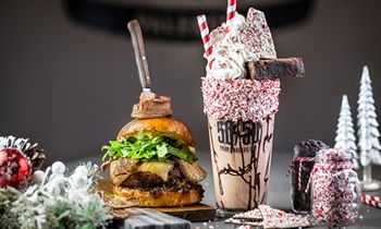 Slater’s 50/50 Reintroduces 24-Karat Burger and Fresh Peppermint Milkshake for a Tiny Time