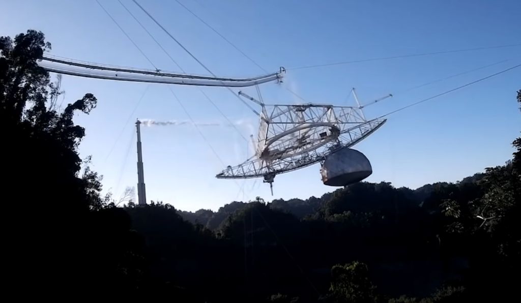 The Arecibo Observatory collapsed on Tuesday and the total thing became captured on video