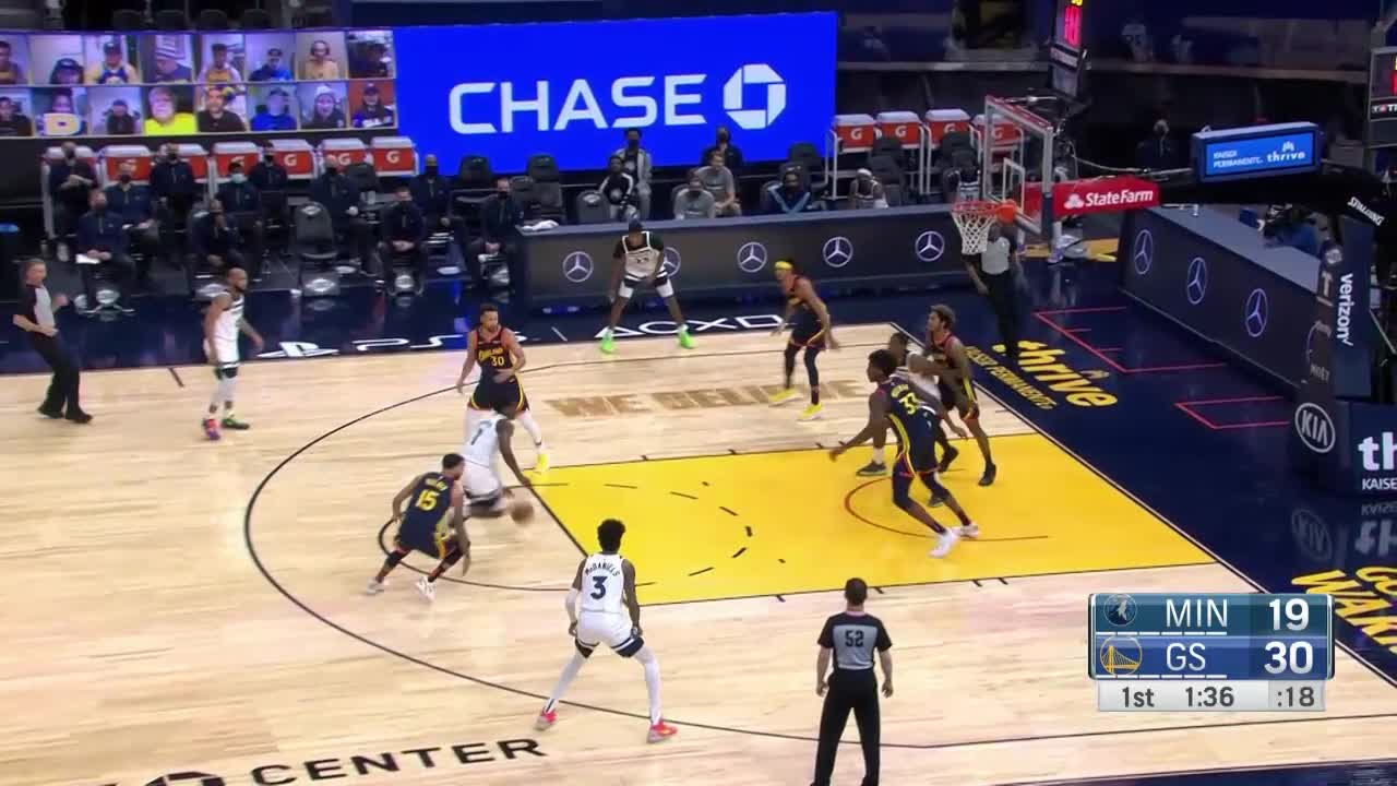Anthony Edwards with a dunk vs the Golden Impart Warriors