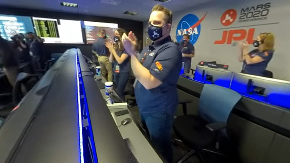 Take a 360-stage tour of NASA’s boisterous Mars rover touchdown celebration