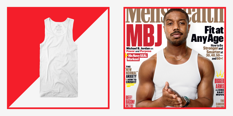 Here’s Where You Can Expend the Flattering Tank High Michael B. Jordan Wears on Our Duvet