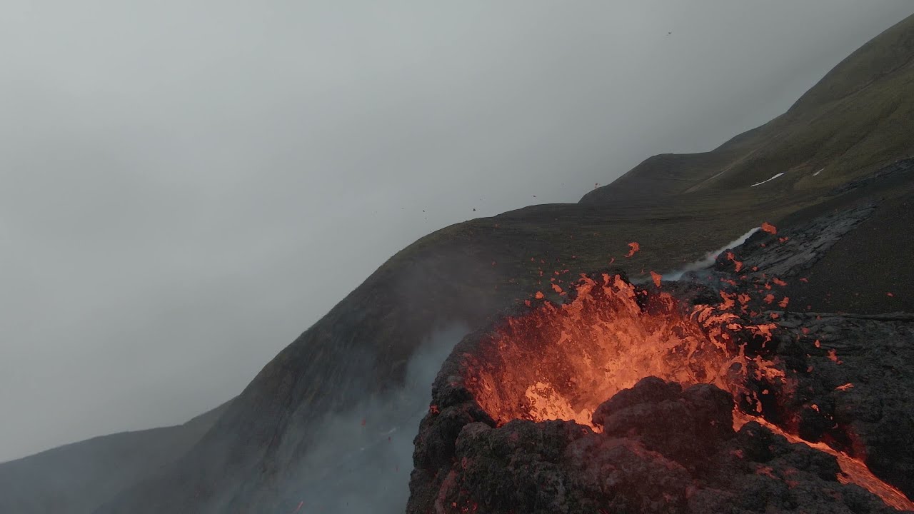 Fagradalsfjall volcano eruption captured by drone pilot