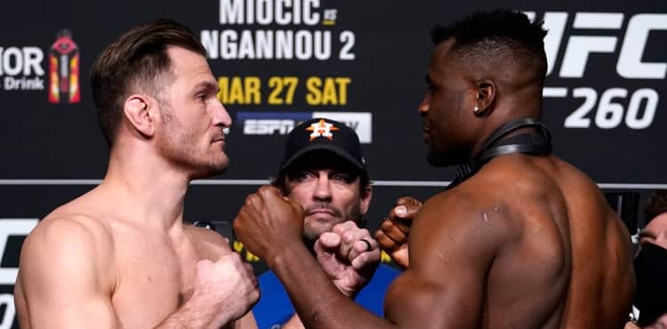 UFC 260 weigh-in face-offs: Stipe Miocic vs. Francis Ngannou 2
