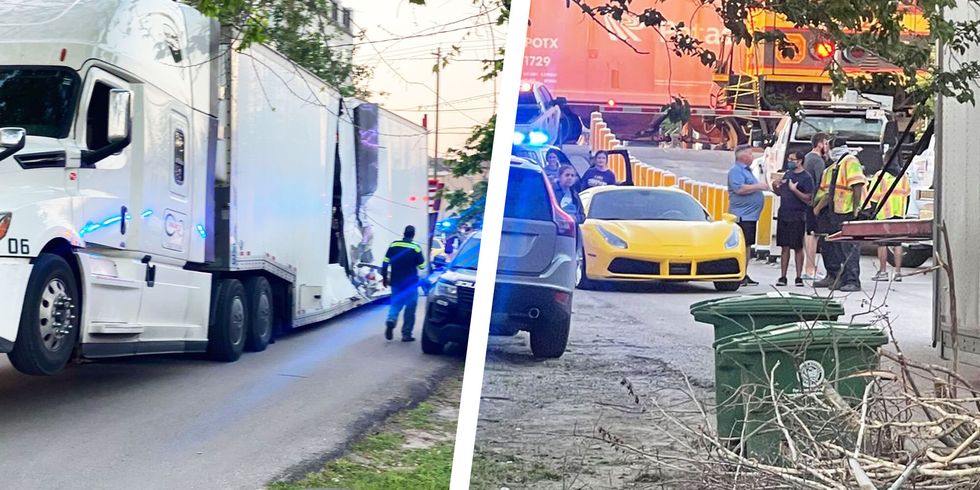 Instruct Crashes Into Truck Hauling Ferrari SF90 Stradale, Other Exotics in Houston
