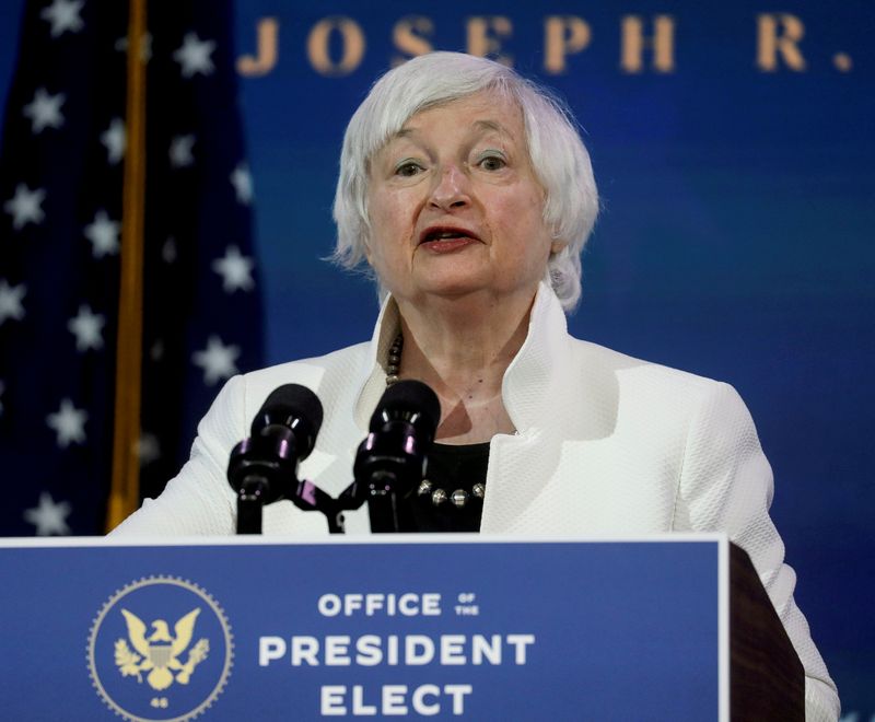 Yellen says global minimum tax wanted, too soon to screech victory over pandemic