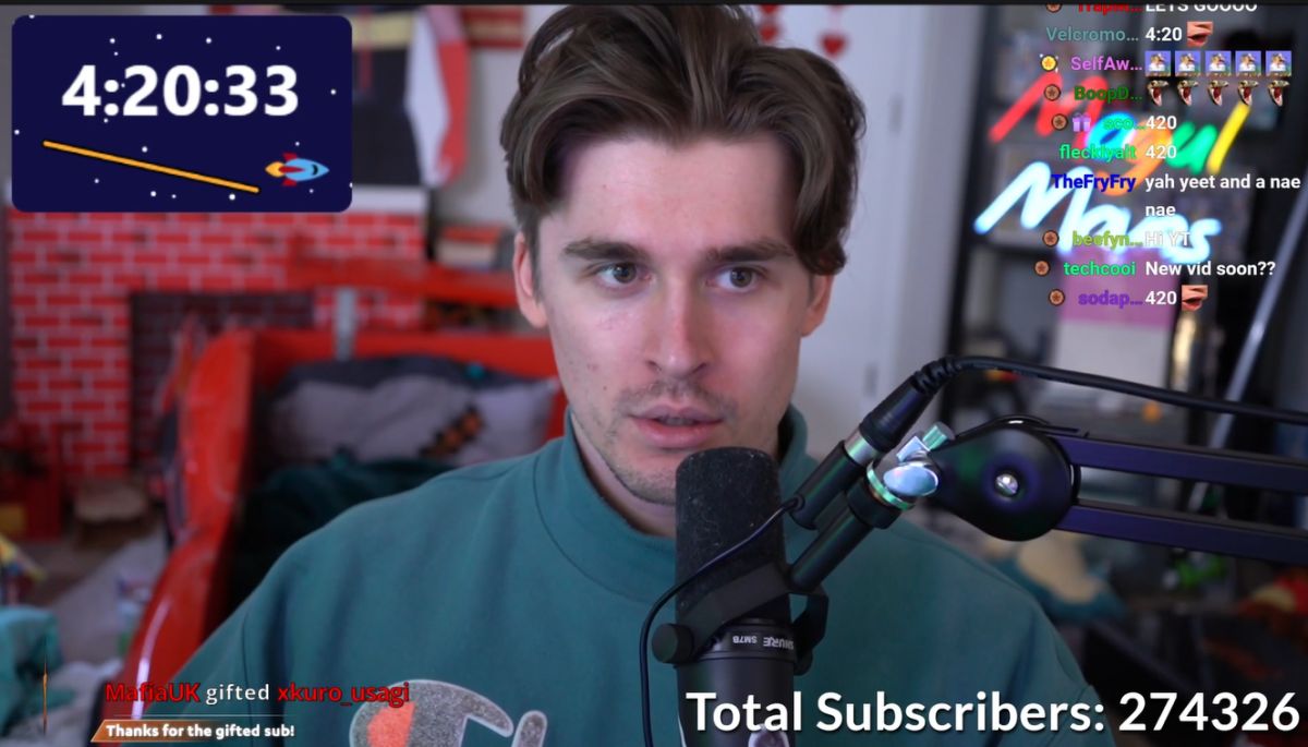 Ludwig Ahgren breaks the Twitch subscriber document with a 31-day live movement