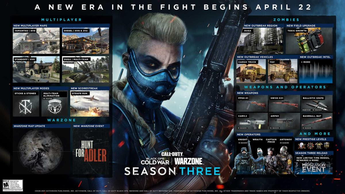 Name of Responsibility: Warzone and Murky Ops: Cool Warfare get Season 3 speak material on April 22