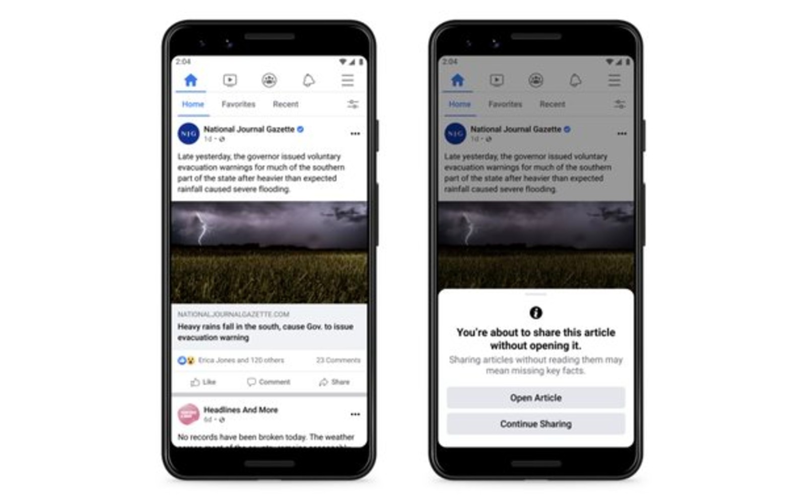 Fb take a look at encourages folks to read articles sooner than sharing