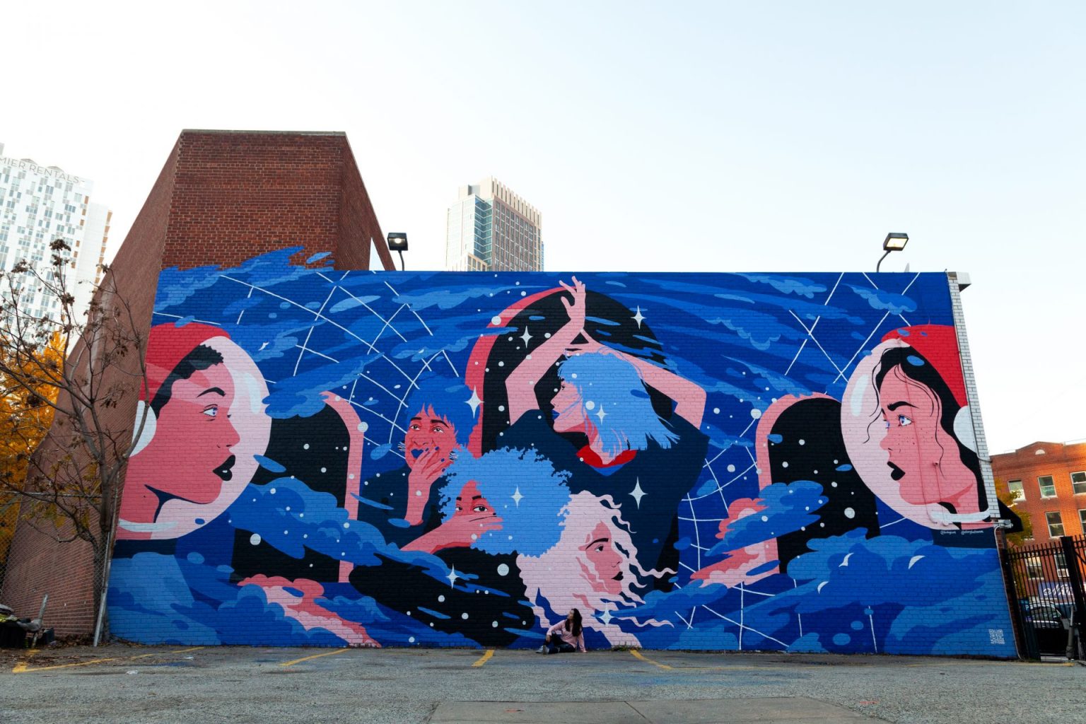 Augmented actuality mural series celebrates girls, space and science