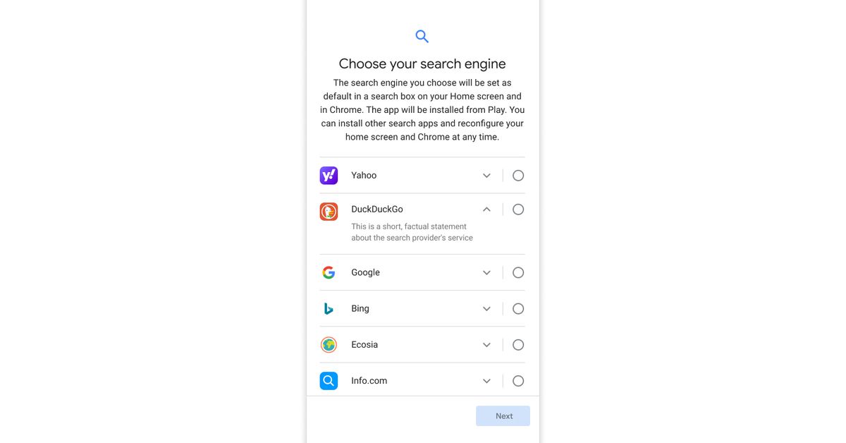 Google will end charging search providers for probability to be Android default in Europe