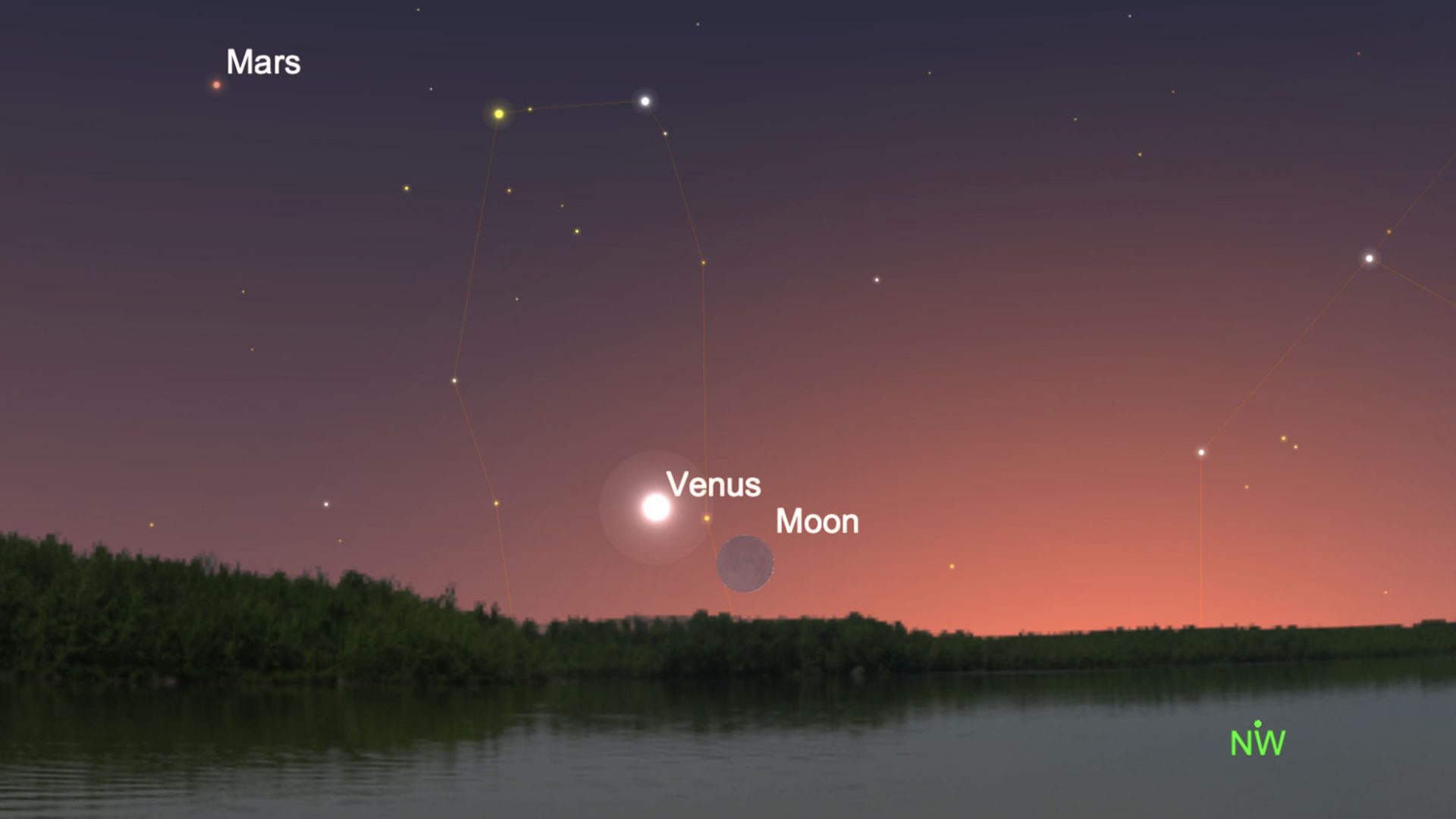 Venus and the moon will shine shining within the night sky tonight