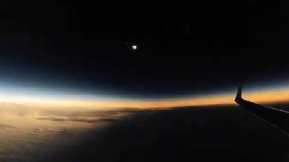 Photo voltaic eclipse captured mid-flight