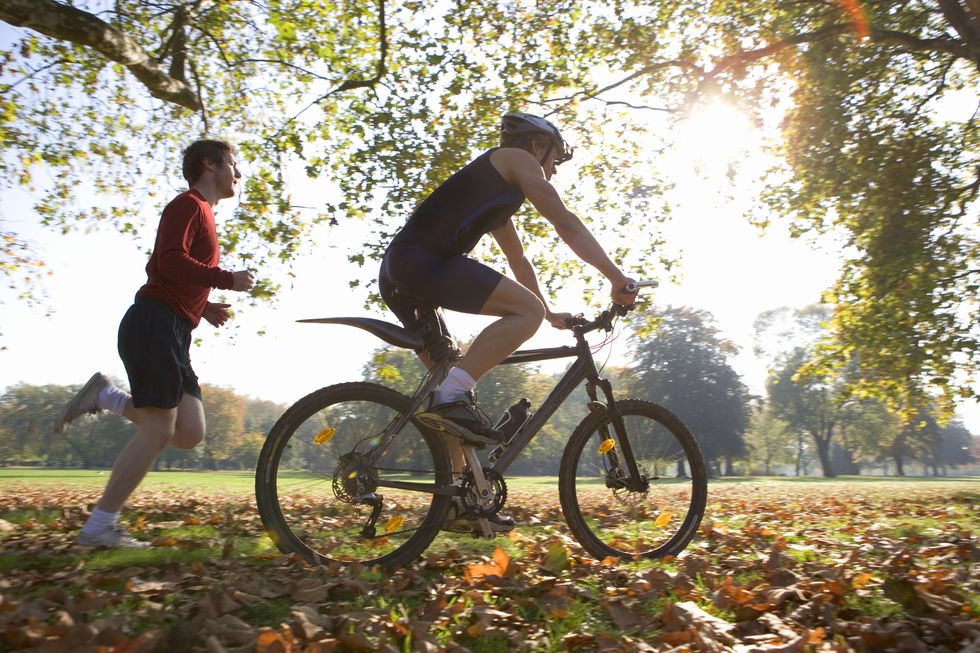 Survey an Olympic Runner and Skilled Cyclist Square Off in a Fitness Venture