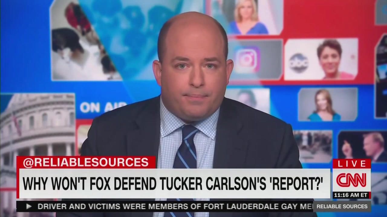 CNN’s Stelter: Why Isn’t Fox News Defending Tucker Carlson’s Wild FBI Claims?
