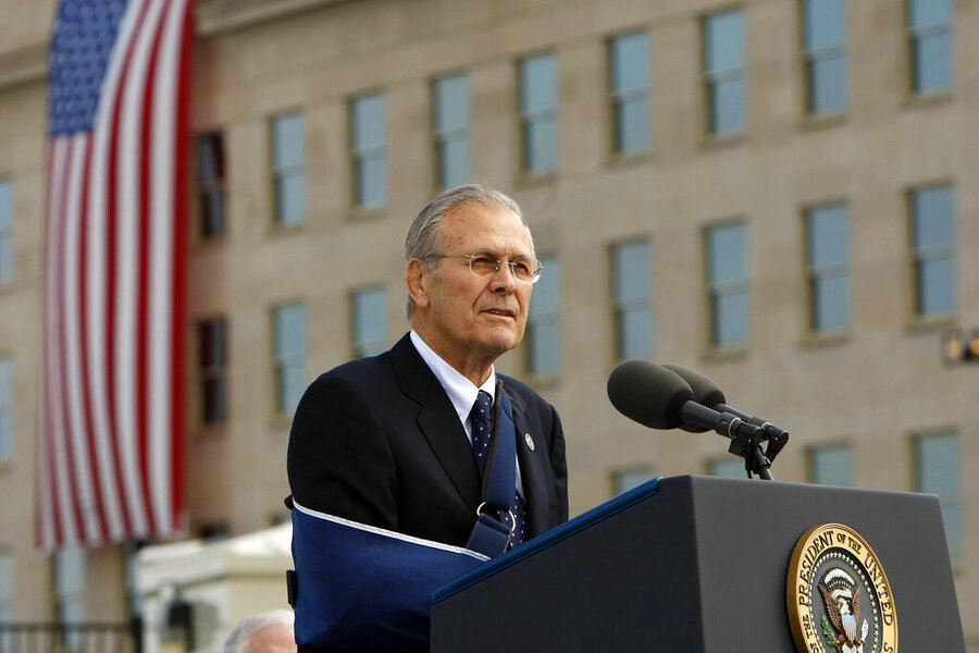 Donald Rumsfeld remembered as dapper, combative, and patriotic