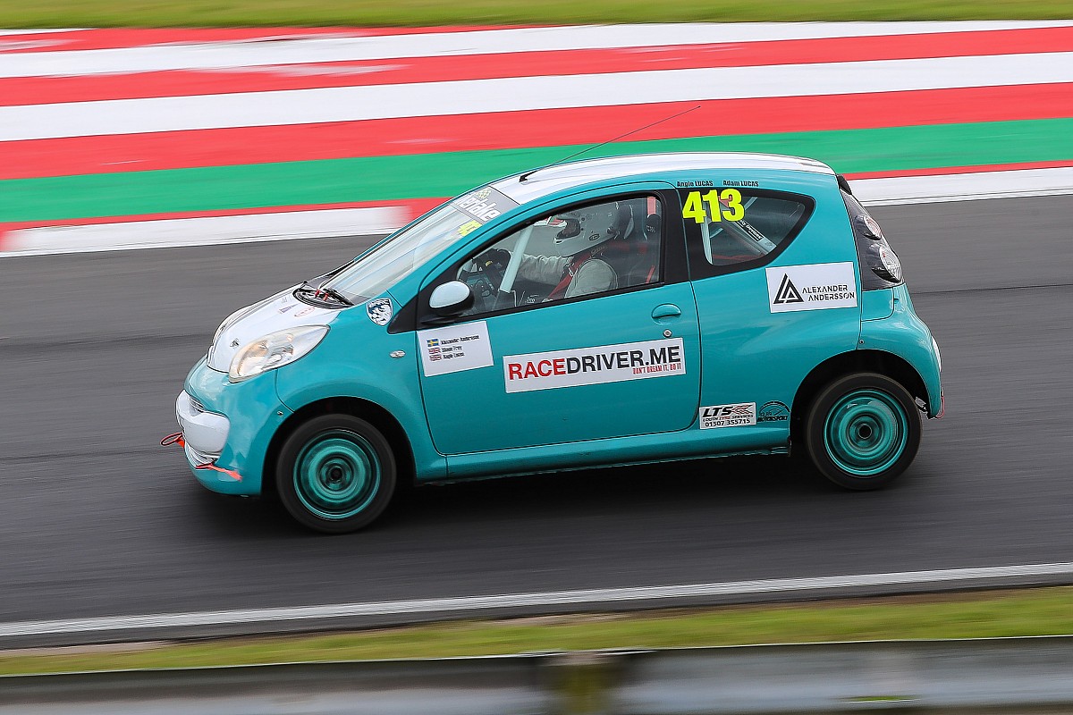 Driver loses existence in Citroen C1 rupture at Snetterton in UK