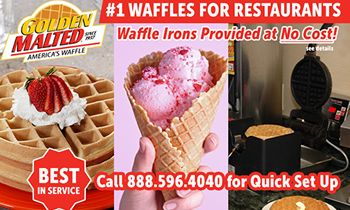 #1 Waffles for Drinking areas – Waffle Irons Supplied at No Price with Golden Malted