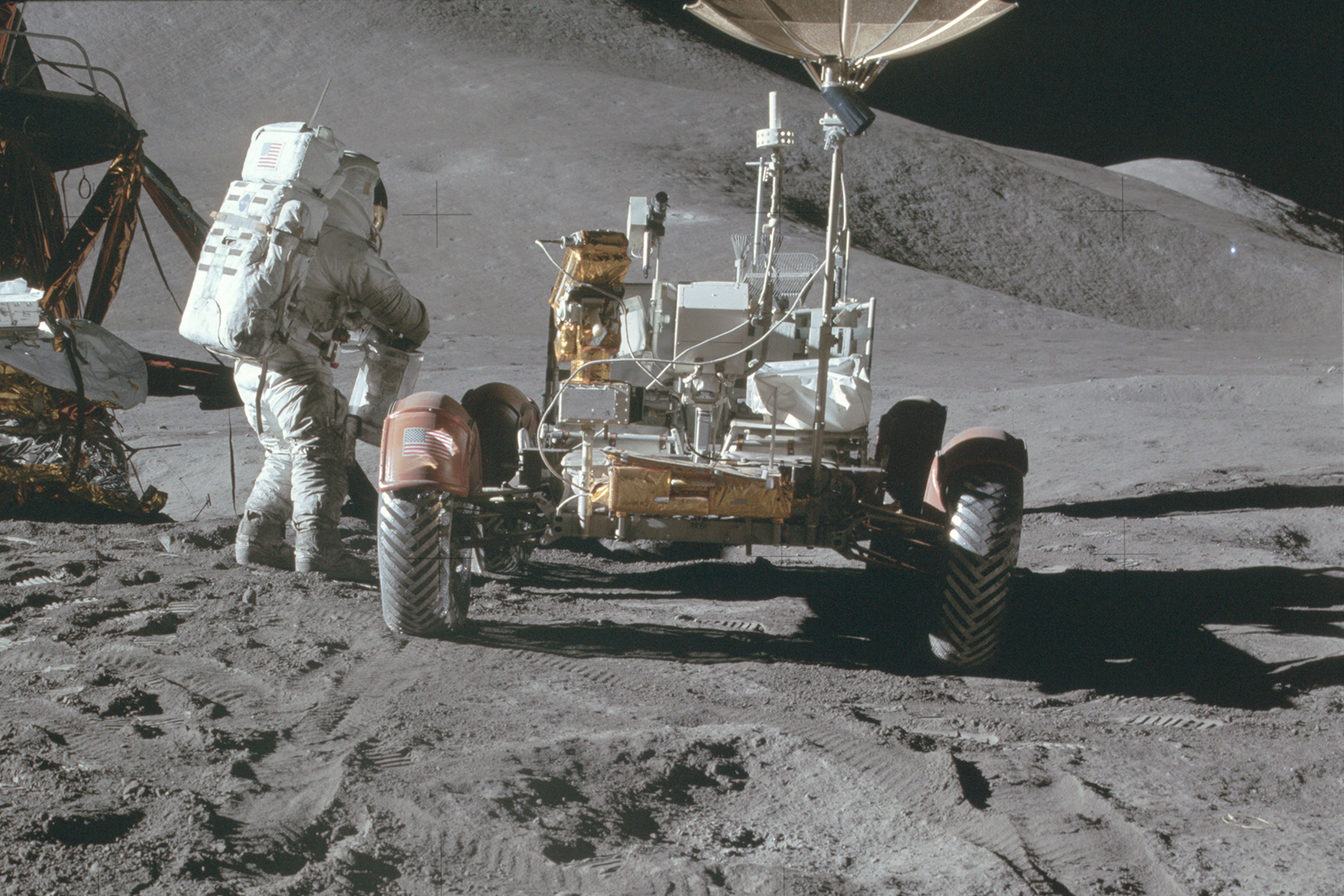 Americans first drove on the Moon 50 years previously this day