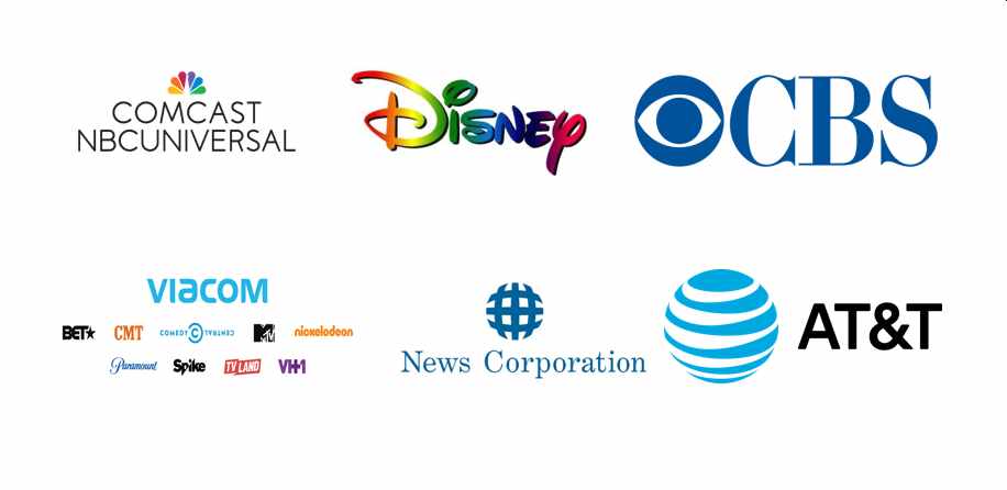 Six companies control 90% of The United States media
