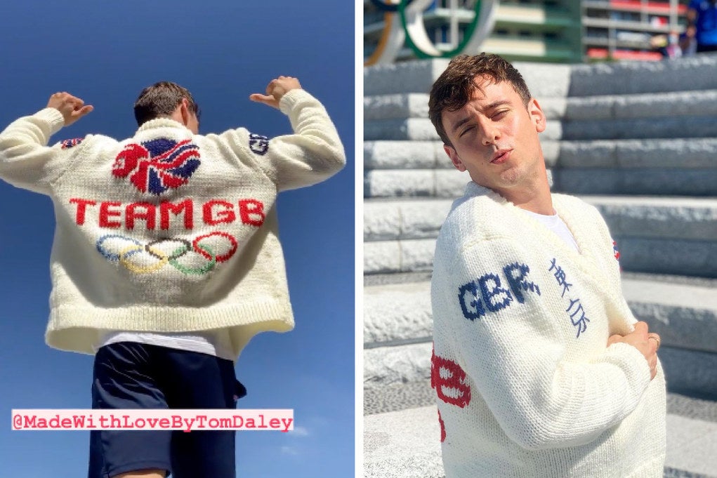 Tom Daley Was Spotted Knitting In The Stands But over again, Nonetheless This Time It be An Olympic-Themed Cardigan