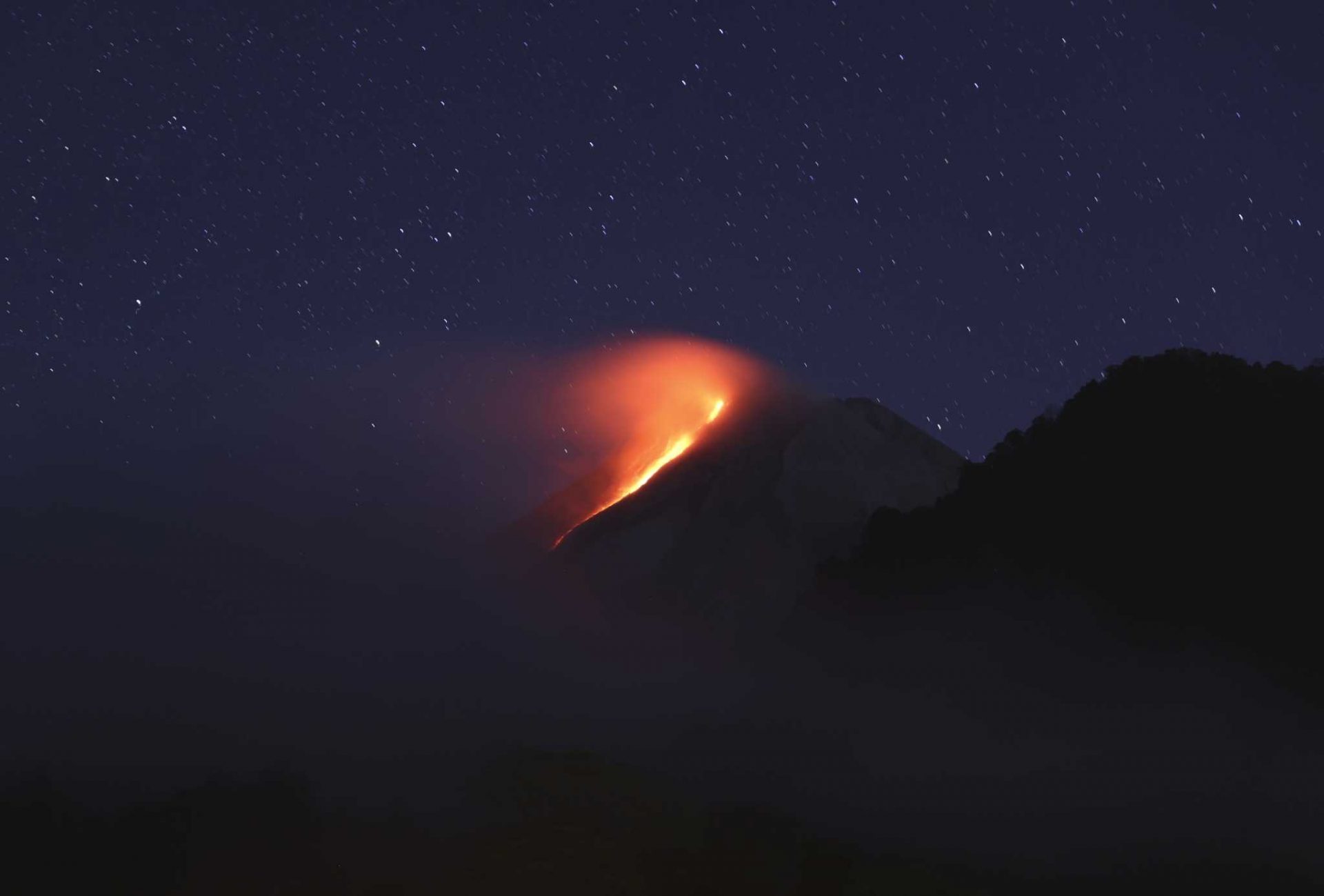 Lava streams from Indonesia’s Mount Merapi in recent eruption