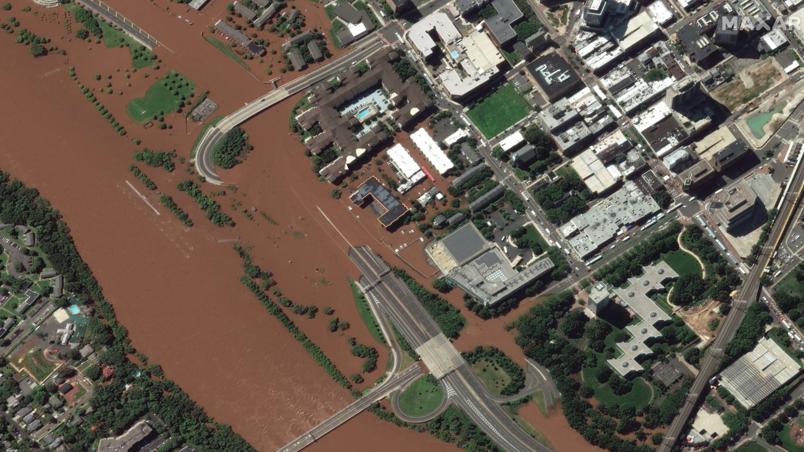 Satellite shots grunt impolite flooding in New Jersey within the aftermath of Hurricane Ida