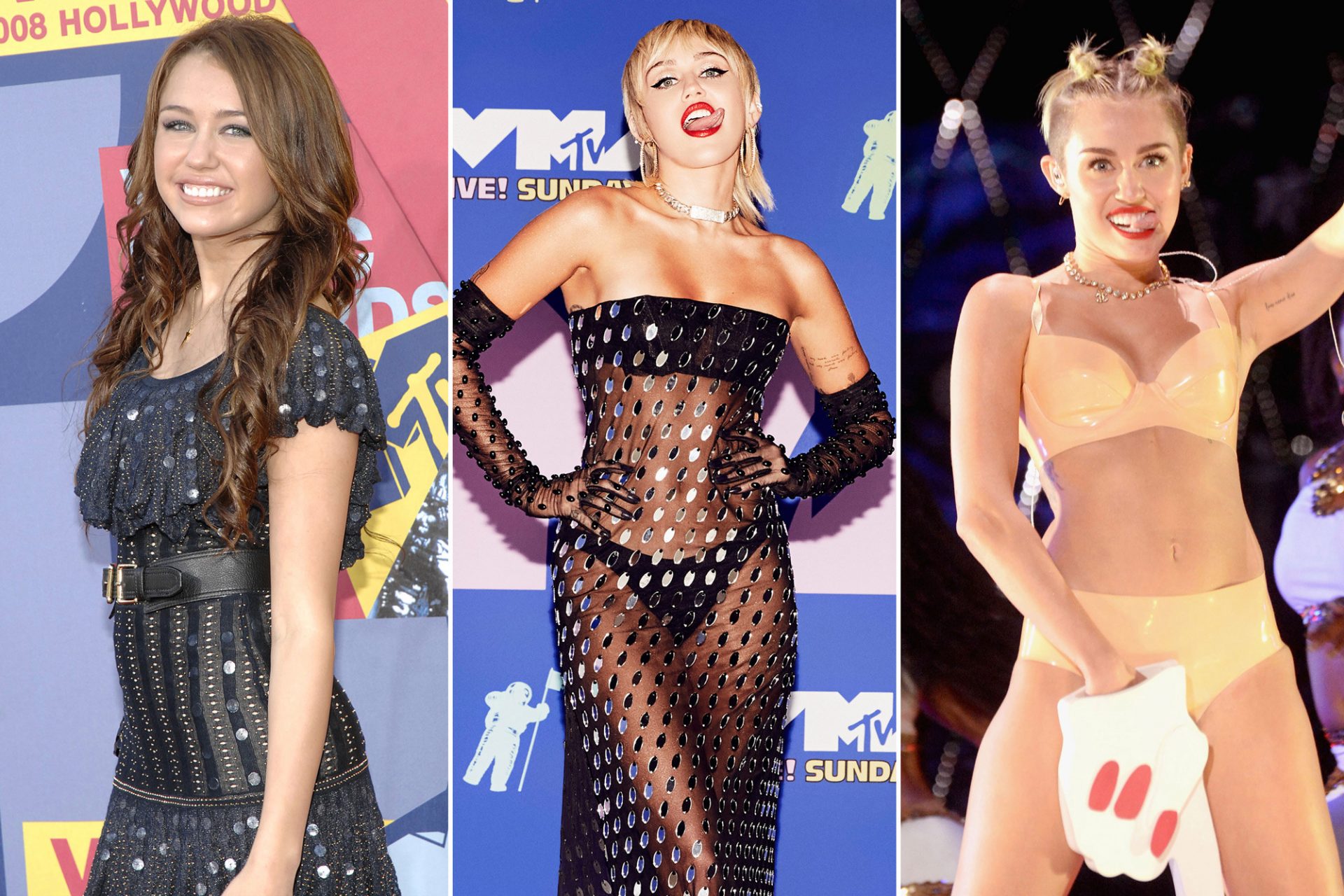 Miley Cyrus’ wildest VMAs outfits via the years