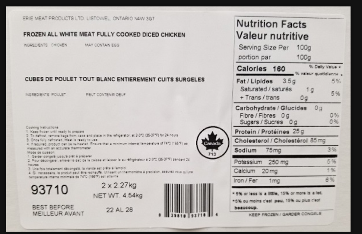 Company recalls fully cooked, frozen rooster for possibility of Listeria contamination