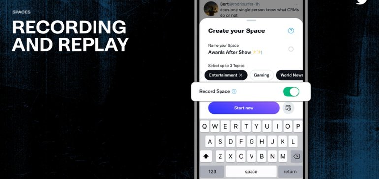 Twitter Shares New Preview of Coming Spaces Recording Option