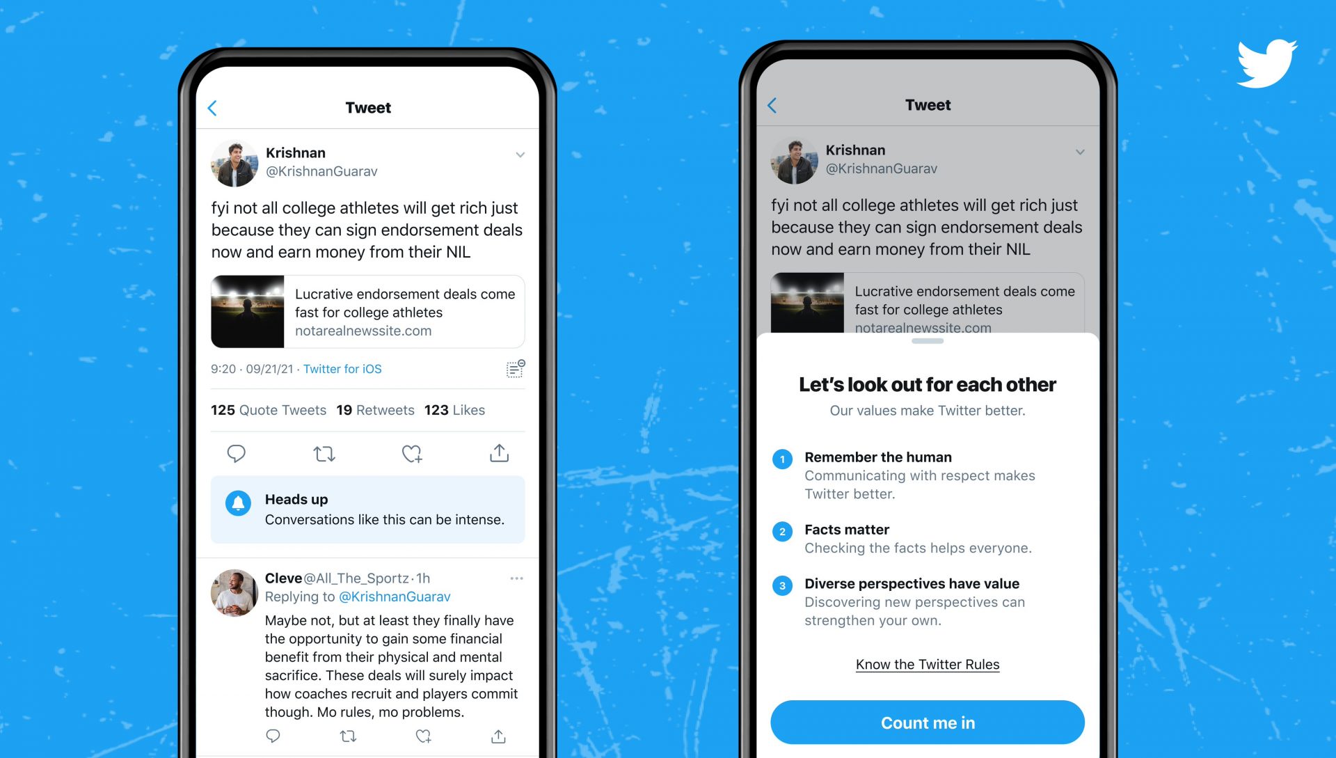 Twitter checks warnings about ‘intense’ conversations on iOS and Android