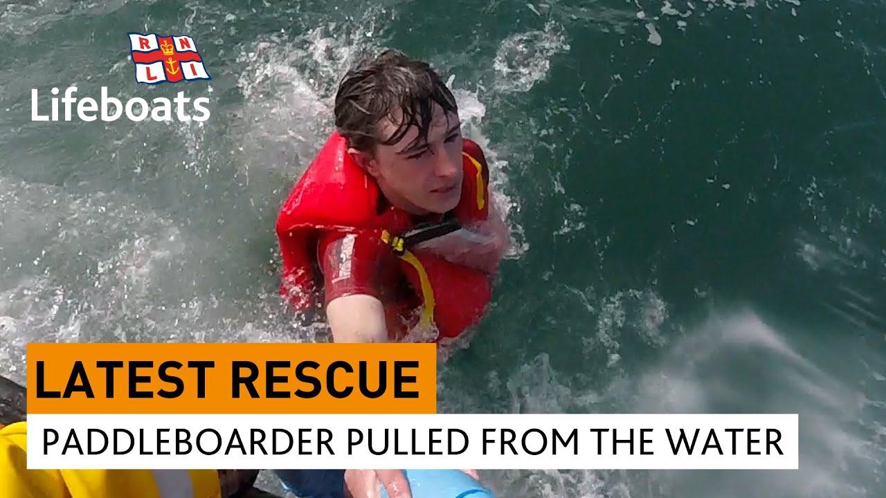 Intense video of a paddleboarder saved by his lifejacket and water resistant phone pouch
